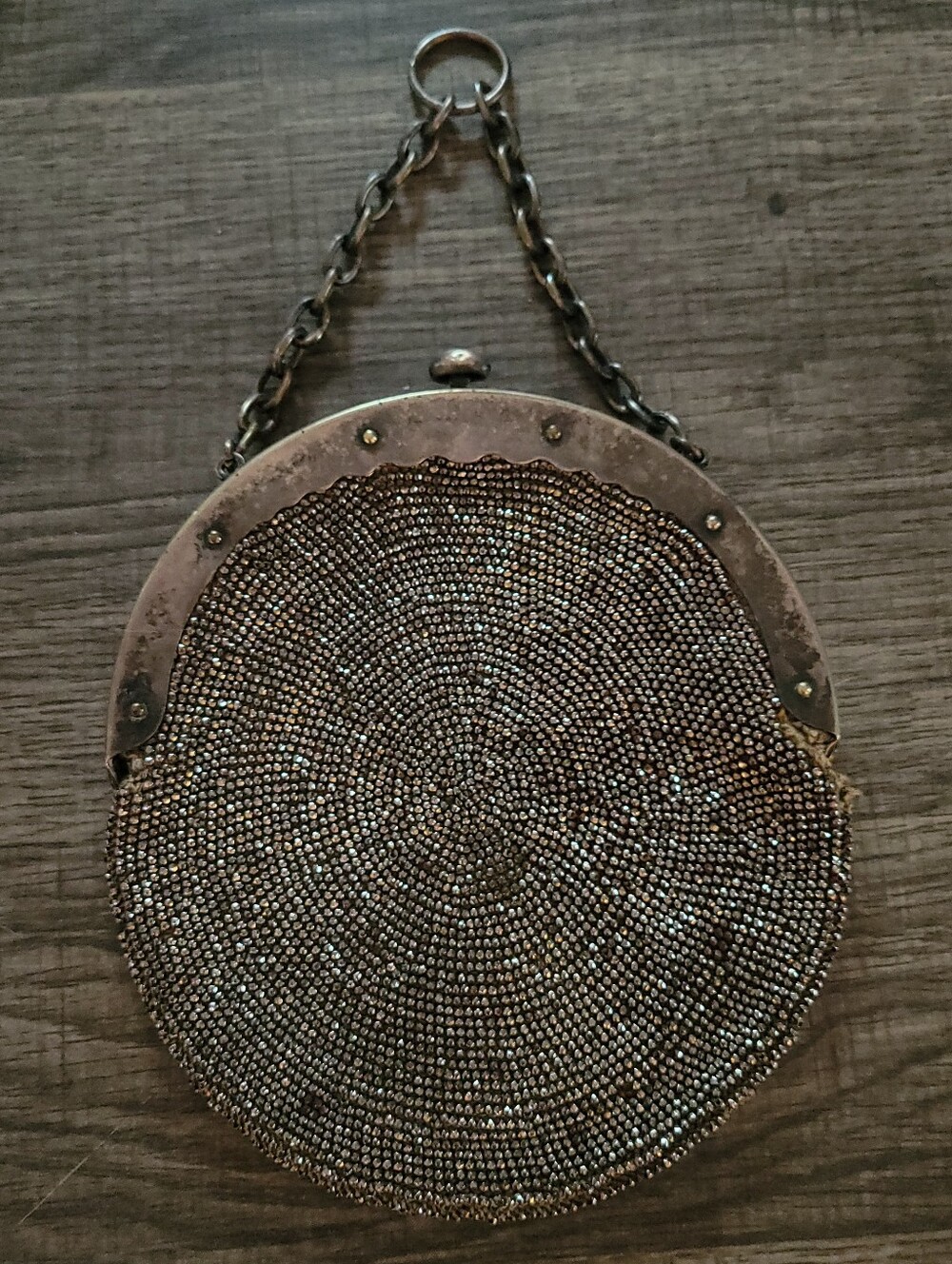 German Silver Antique/vintage Metal Mesh Purse Handbag - Picture 2 of 8